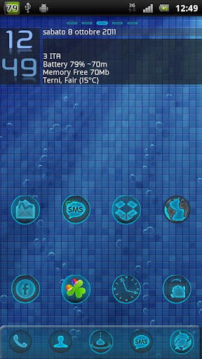 Blue Water Go Launcher Theme