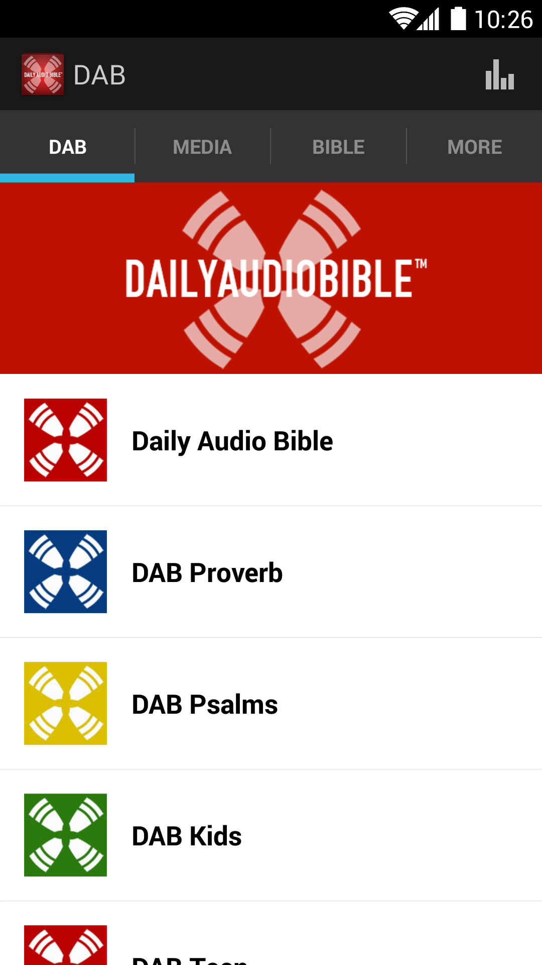 Android application Daily Audio Bible screenshort