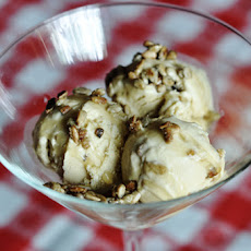 Saffron Maple Ice Cream with honey roasted sunflower seeds