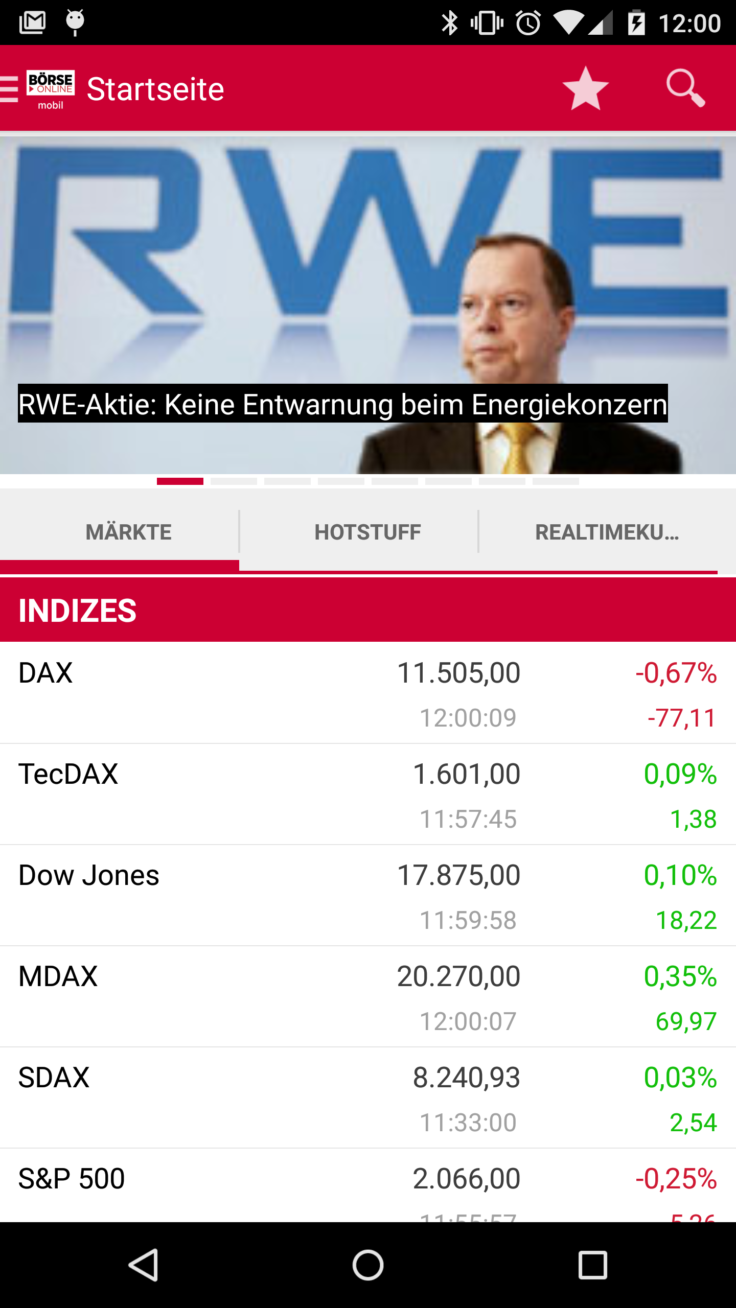 Android application BÖRSE ONLINE - Kurse & News screenshort