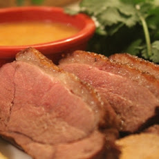 Pan Seared Duck Breast with Red Curry Dipping Sauce
