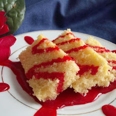 Iraqi Vanilla Cake With Pomegranate Sauce