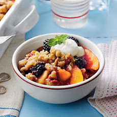 Blackberry-Peach Cobbler with Praline-Pecan Streusel