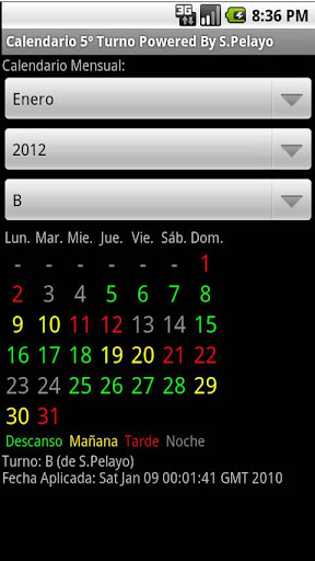 Calendario 2 Turnos Acerinox