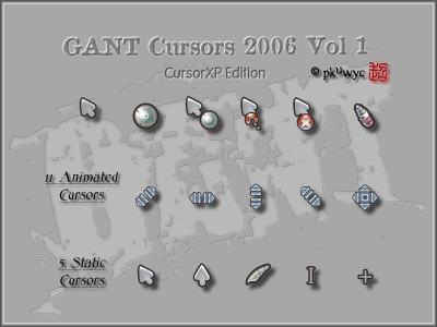 free mouse cursor,change mouse cursor,GANT Cursors 2006