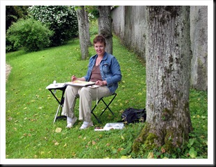 Linda painting La Maison Pinard