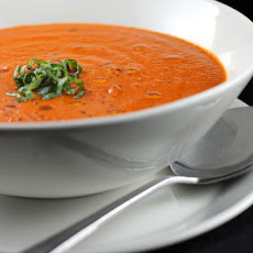 Spicy Roasted Red Pepper and Tomato Soup