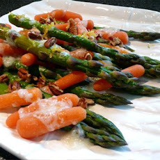 Glazed Asparagus & Carrots With Pecans