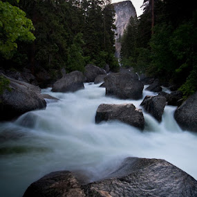 River on the John Muir Trail by Joe Boyle - Landscapes Waterscapes ( stream, flowing, jmt, flow, rocks, river, john muir trail )