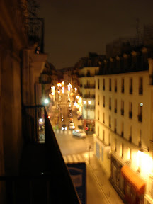 From the hotel down our street, bluuury