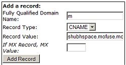 DNS Nameserver CNAME value for Mofuse