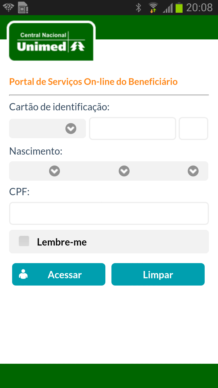 Android application Portal do Beneficiário screenshort