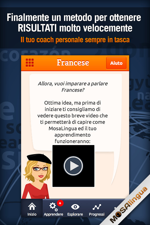 Android application Learn French with MosaLingua screenshort
