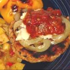 Chipotle Burger Topped With Grilled Onions and Cheese