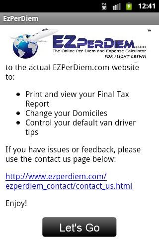 EZPerDiem: Flight Crew Tax App