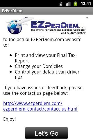 【免費財經App】EZPerDiem: Flight Crew Tax App-APP點子