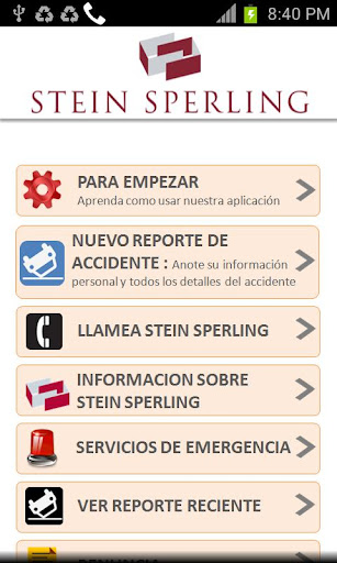 Stein Sperling Accidente App