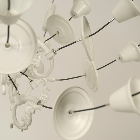 Exploded chandeliers by Ward van Gemert