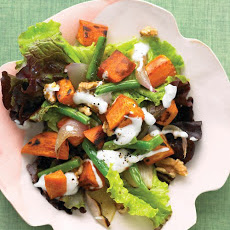 Red-Leaf Salad with Roasted Sweet Potatoes