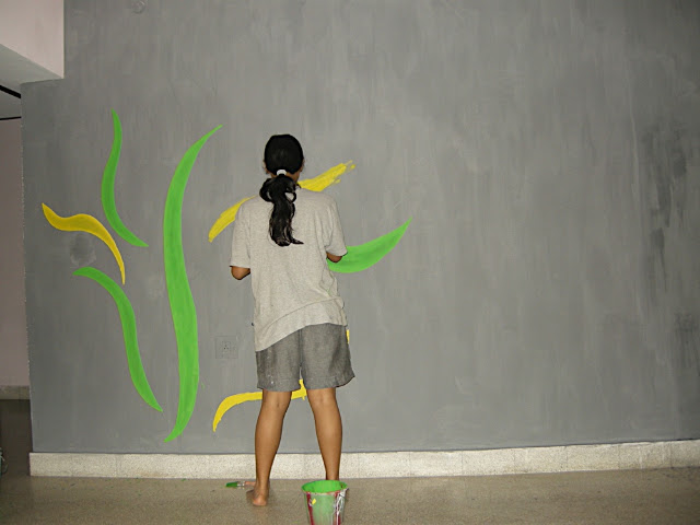 Me painting leaves
