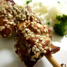 Sesame Roasted Salmon Skewers