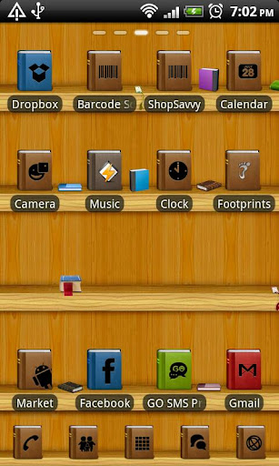 Bookshelf GO Launcher EX Theme