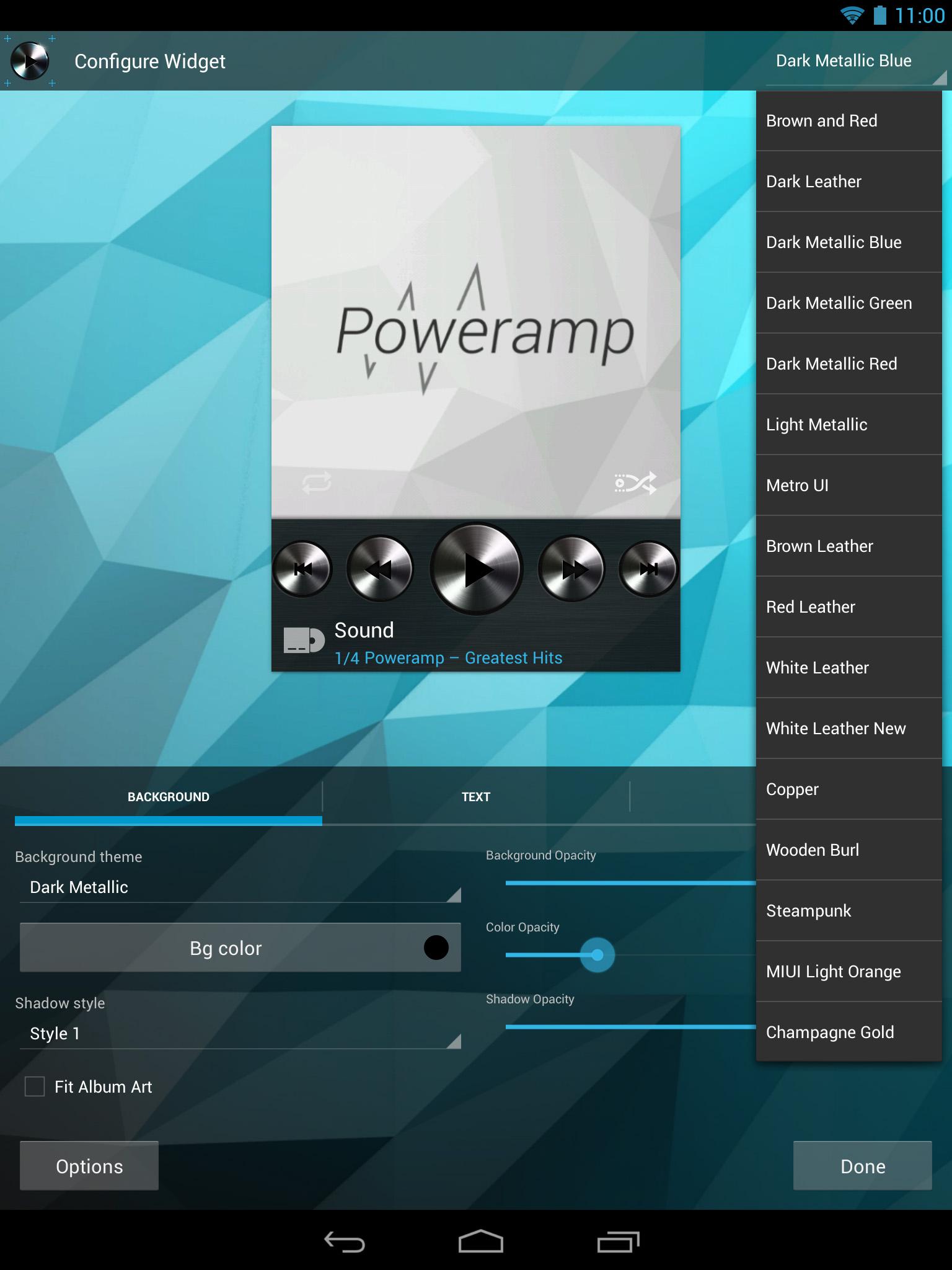Android application Widgets Kit for Poweramp screenshort