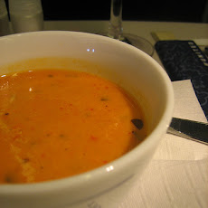 Spicy Red Pepper Tomato Soup With Greek Yogurt