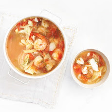Shrimp, Cod, and Fennel Soup with Tomatoes