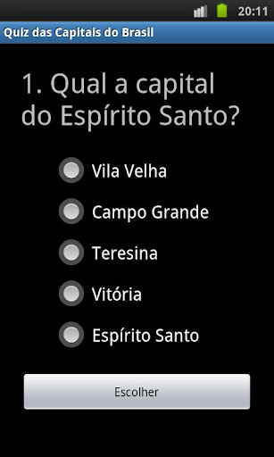 Quiz das Capitais do Brasil