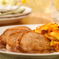 Pork With Warm Apple-carrot Slaw
