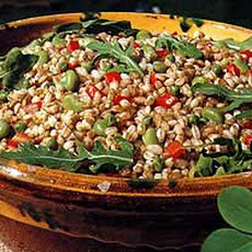Farro Salad with Peas, Favas, Arugula and Tomatoes