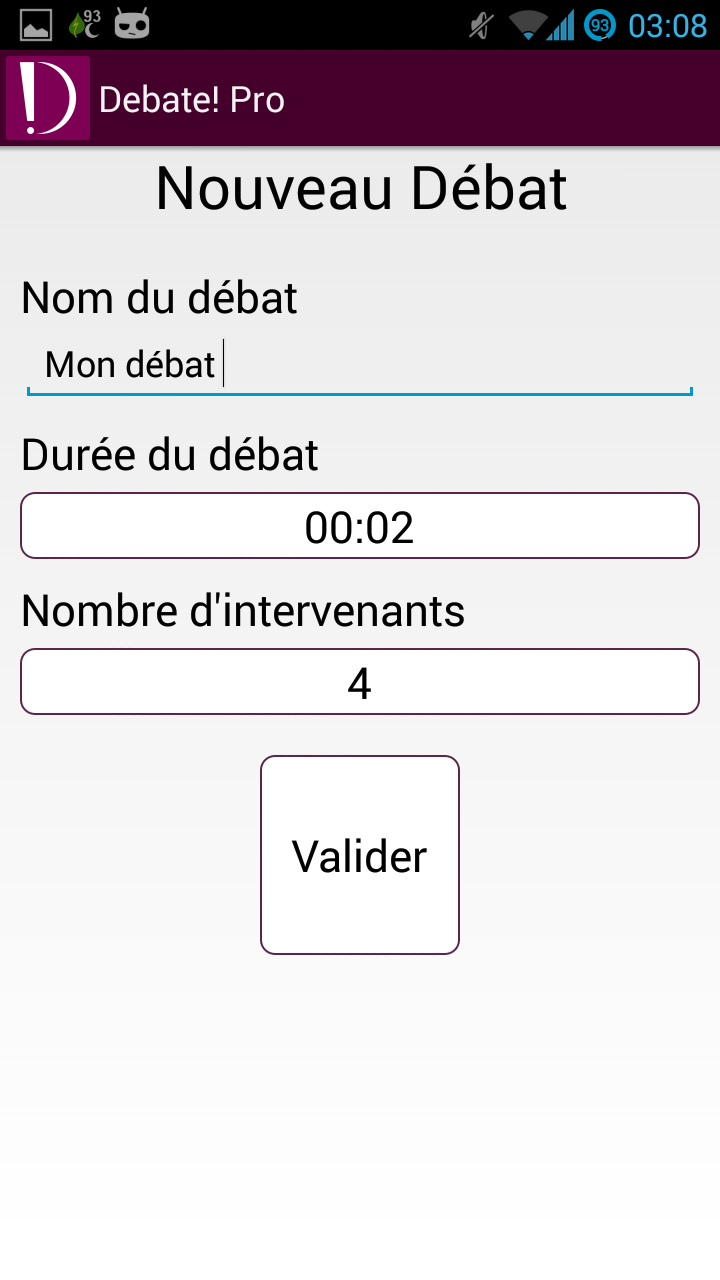 Android application Debate! Pro screenshort