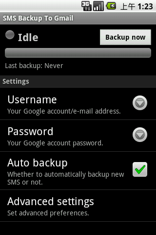 SMS Backup or Save to Gmail