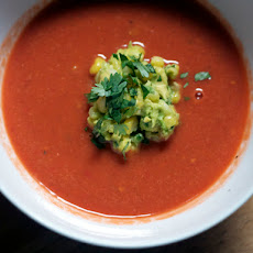 Dinner Tonight: Fresh Tomato Soup with Roasted Corn Guacamole