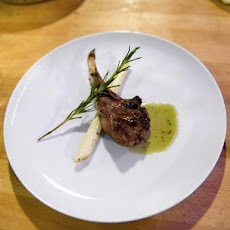 Broiled Lamb Chops with a Mint-Orange Liqueur Sauce and White Asparagus