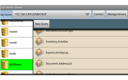 Sql Server Viewer for Tablet