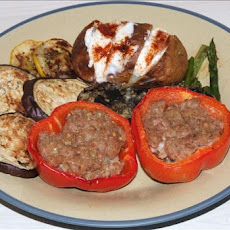 Chicken or Pork Stuffed Capsicums/Bell Peppers