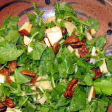 Arugula Salad with Manchego, Apples, and Caramelized Walnuts