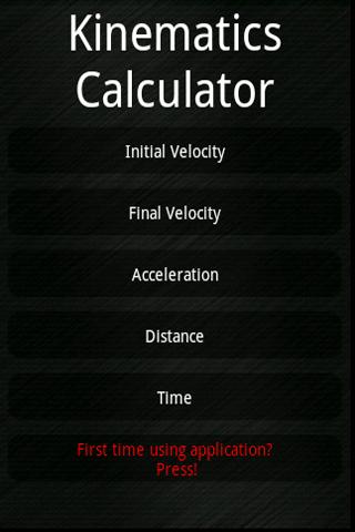 Kinematics Calculator