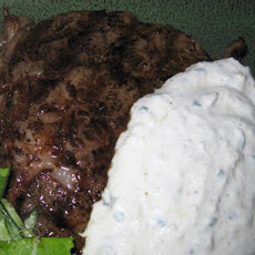 Garlic Steak With Horseradish Sauce by Bobby Flay