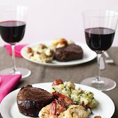 Steak and Shrimp with Parsley Potatoes