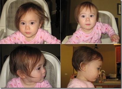 Charis' haircut before & after