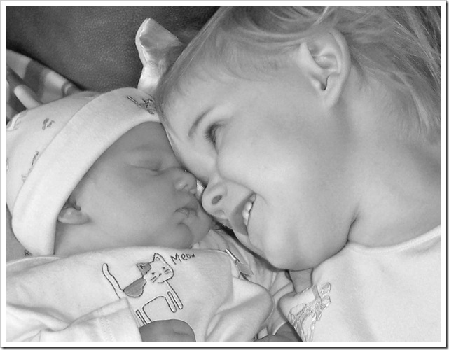 Addie loving Sadie BandW