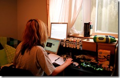 Kendra, writing corner