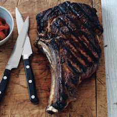Grilled Rib-Eye Steaks with Roasted-Pepper Salsa