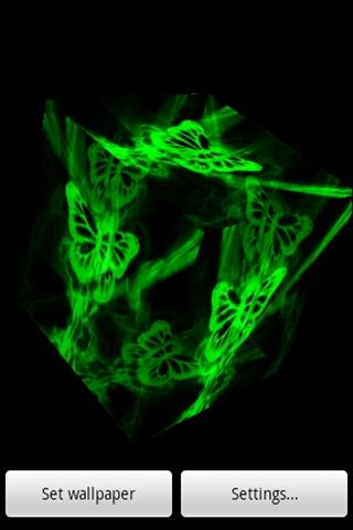 3D green butterfly