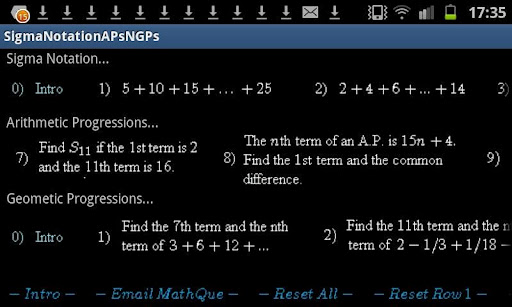 A.P.'s G.P.'s Sigma Notation