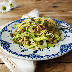 Asparagus & Fennel Lentil Salad with Orange Tahini Dressing