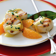 Sea Scallop Brochettes with Orange-Saffron Aïoli